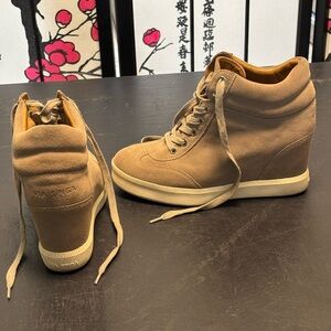 Via Spiga Brown Wedge Sneakers